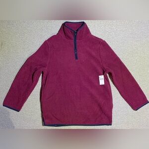 Sherpa Fleece Burgundy Quarter-Zip Pullover Sweater Size M